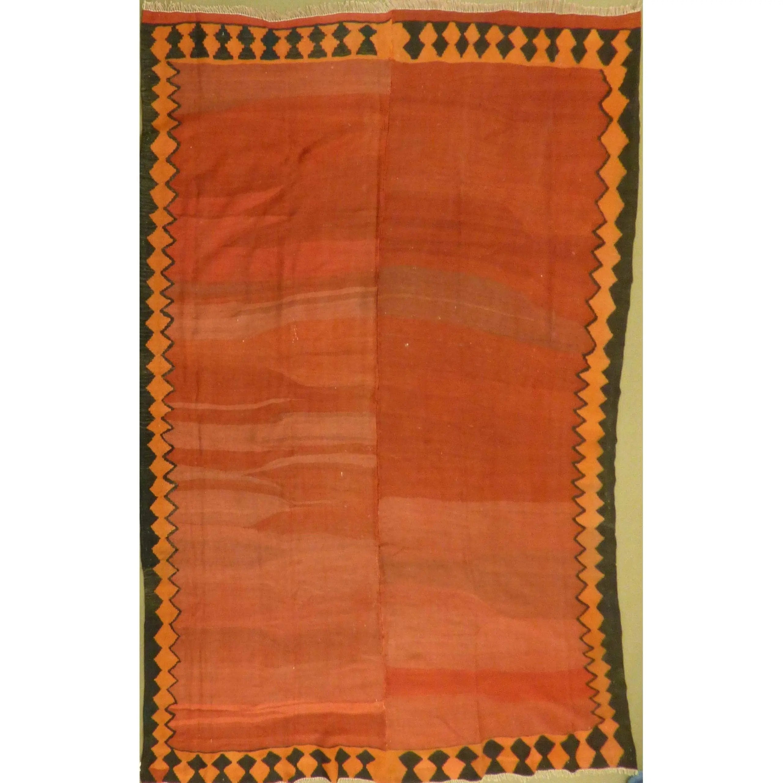 One Of The Kind Authentic Hand-Knotted Sanandaj Vintage Kilim 9'6" X 8'3"